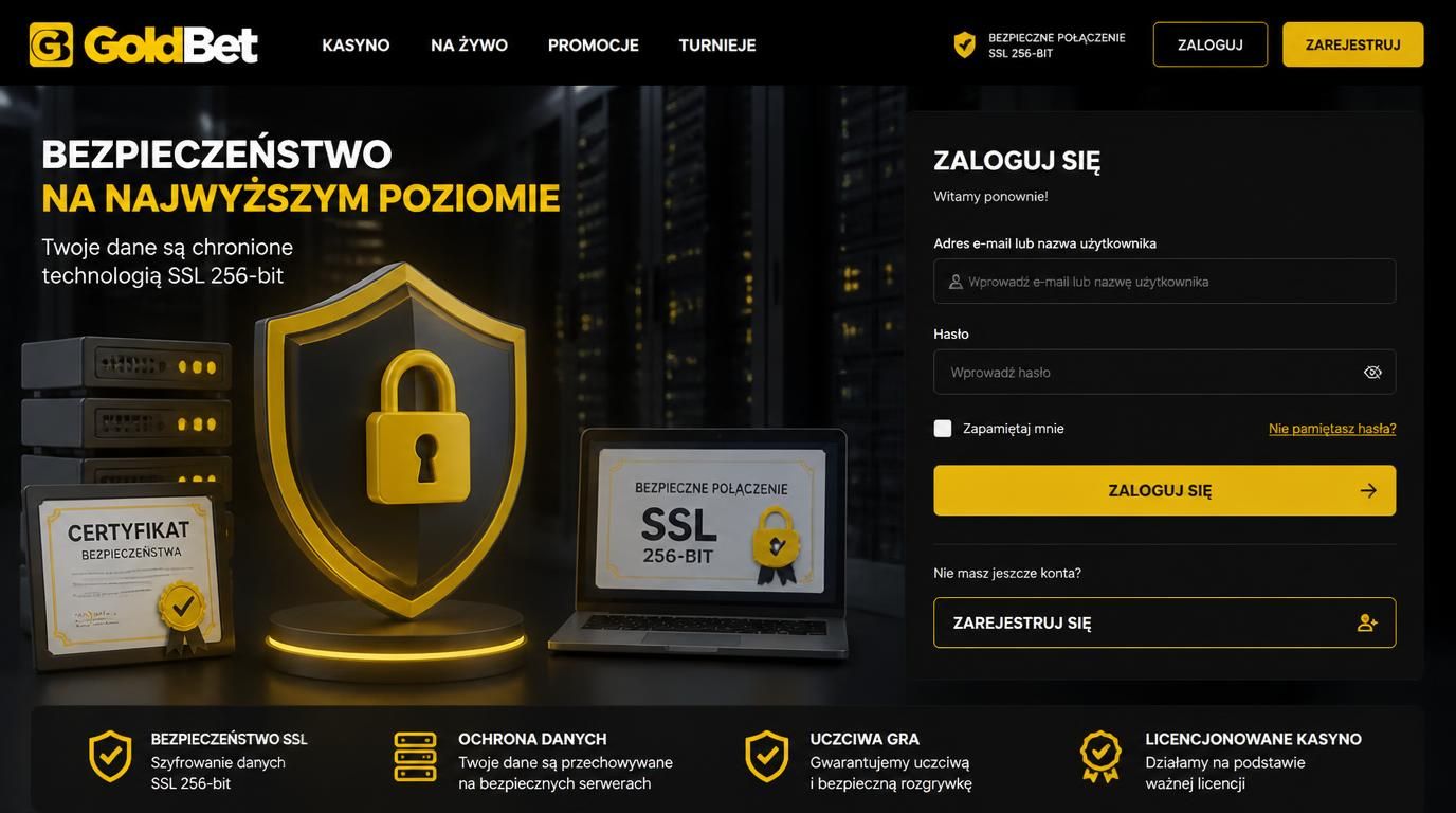 Interfejs kasyna z blokadą i serwerami zabezpieczonymi